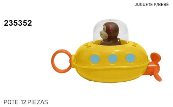 JUGUETE SUBMARINO DE BAÑERA P/BEBE ZOO