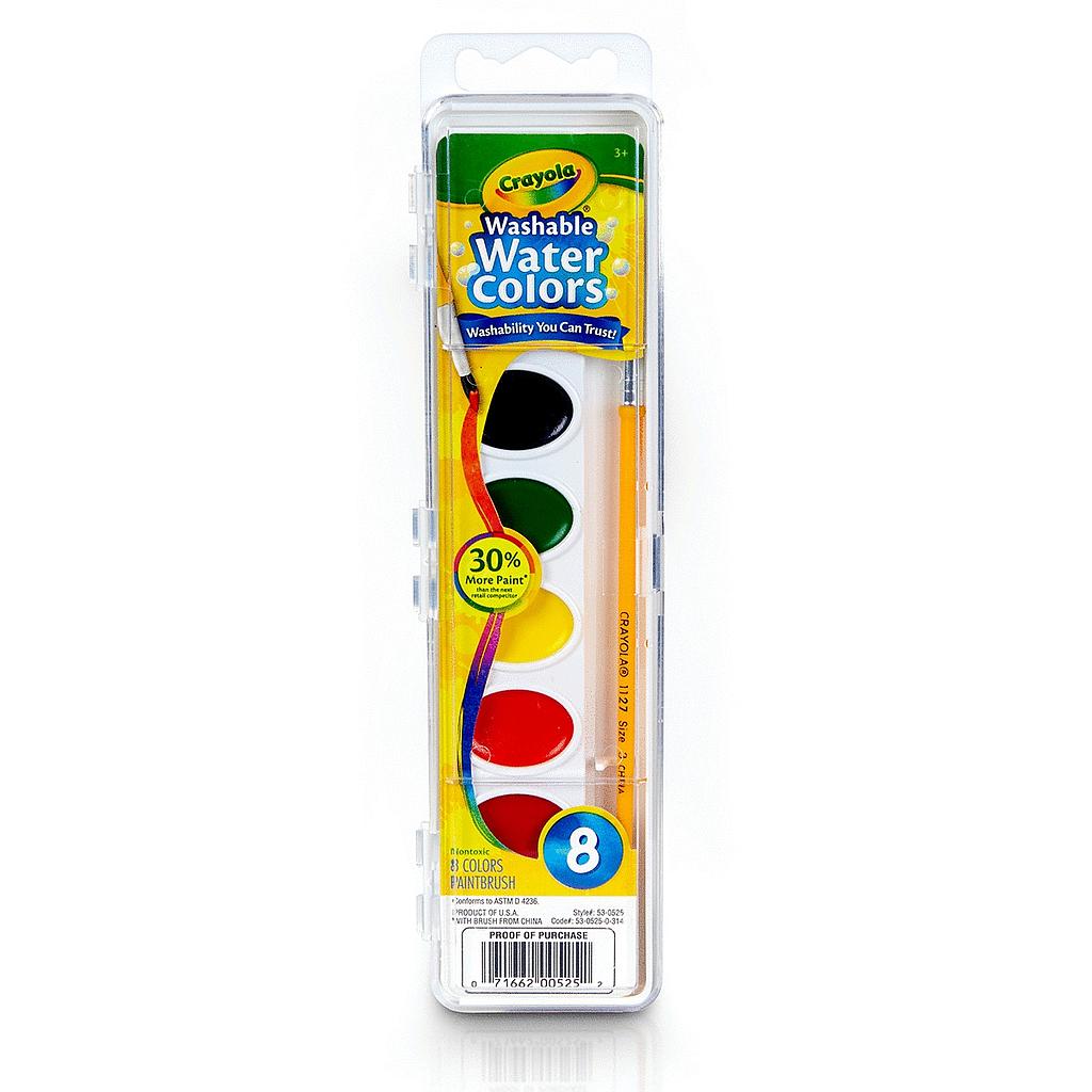 ACUARELA CON PINCEL 8PZ