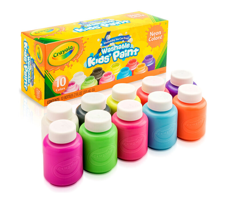 PINTURA P/DEDOS NEON LAVABLE 2OZ 10 PZ