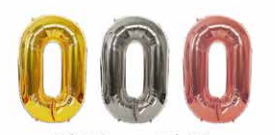GLOBOS NUMERO # 0 16" (ROSADO; DORADO; PLATEADO)