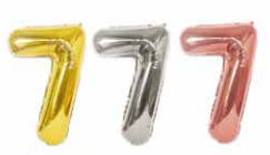 GLOBOS NUMERO # 7 40" (ROSADO; DORADO; PLATEADO)