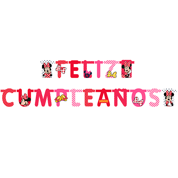 LETRERO "FELIZ CUMPLEAÑOS" MINNIE MOUSE