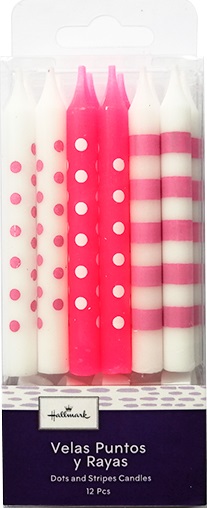 VELAS ROSADO Y BLANCO 12 PZ