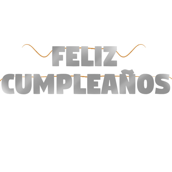LETRETO "FELIZ CUMPLEAÑOS" PLATEADO