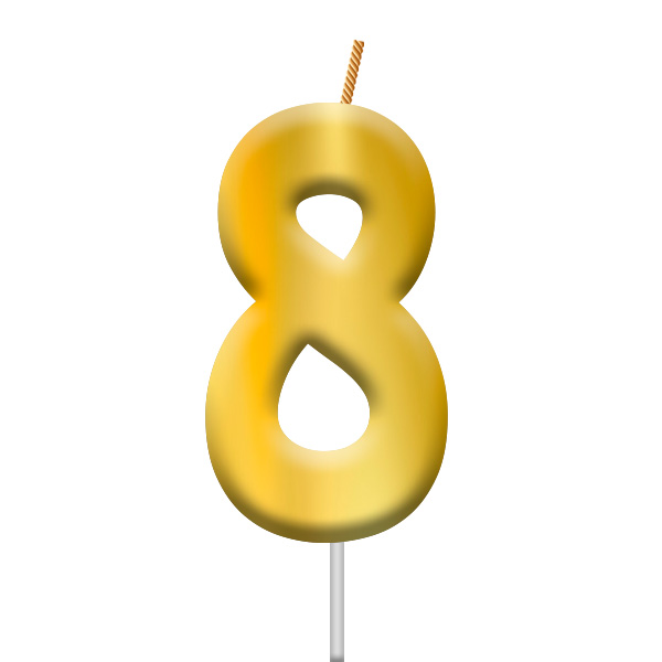VELA DORADO NUMERO #8