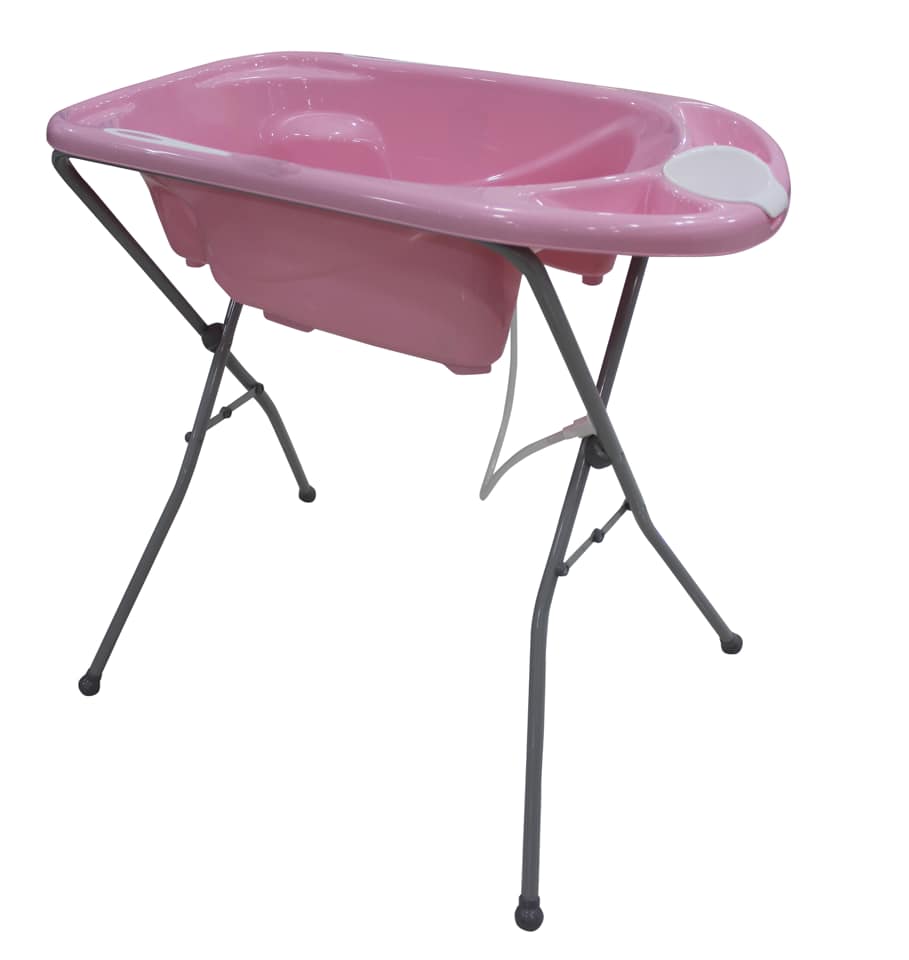 BAÑERA P/BEBE CON SOPORTE ROSADO