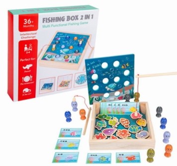 2IN1 DE JUEGO DE PESCA DE MADERA