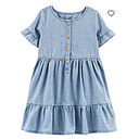 FA23 TG WOVEN DRESS CHAMBRAY SOLID DRESS