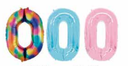 GLOBOS NUMERO # 0 40" (ARCOIRIS; CELESTE; ROSADO)