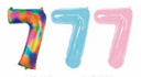 GLOBOS NUMERO # 7 40" (ARCOIRIS; CELESTE; ROSADO)