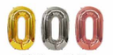 GLOBOS NUMERO # 0 40" (ROSADO; DORADO; PLATEADO)