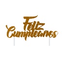 TOPPER "FELIZ CUMPLEAÑOS" DORADO