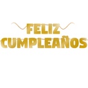 LETRETO "FELIZ CUMPLEAÑOS" DORADO