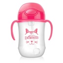 VASO TRANS C/PAJILLA ROSADO 9 OZ (6M)