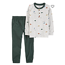 F23 T B SET GREY GREEN HENLEY SET
