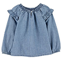 FA23 TG FASHION TOP BLUE CHAMBRAY TOP